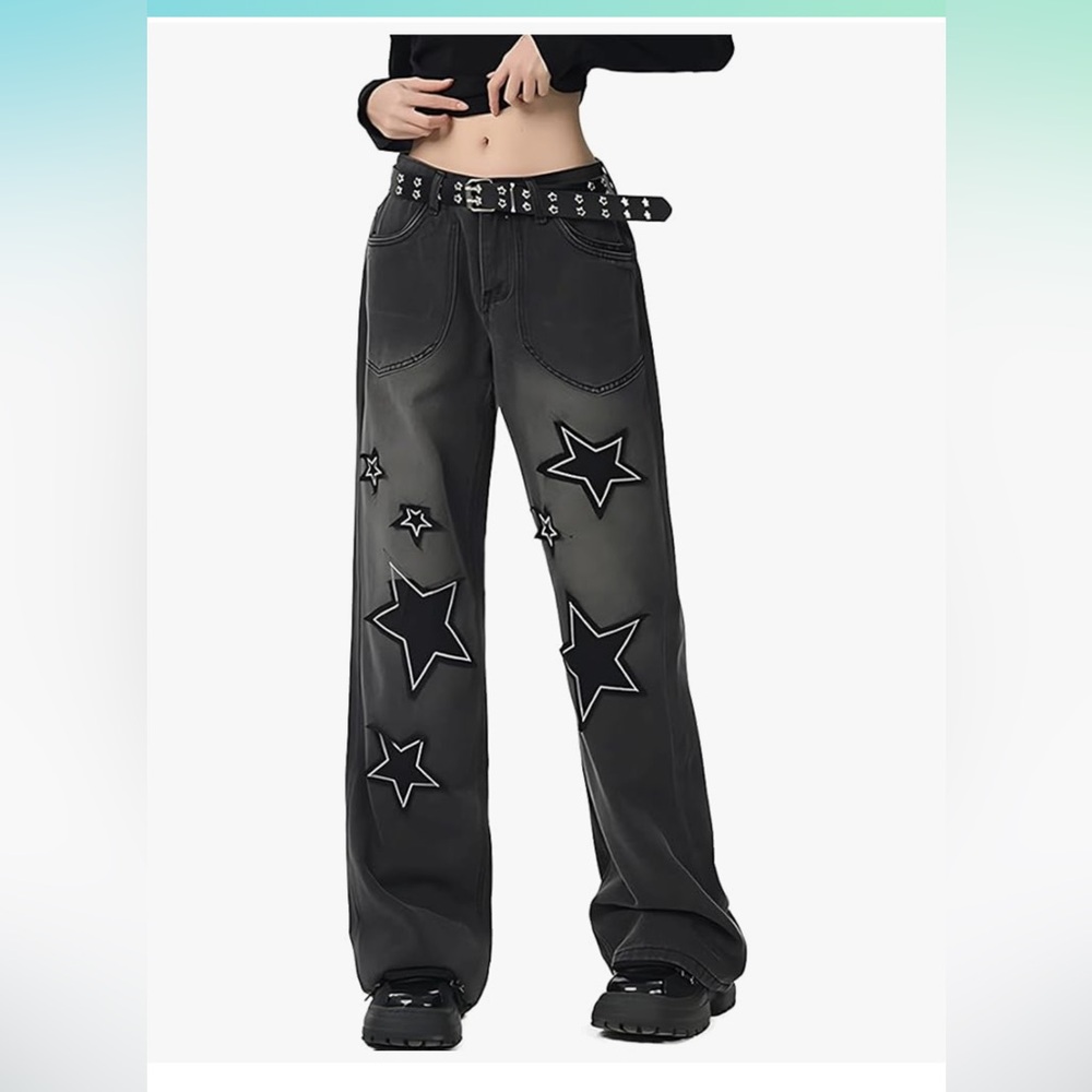 Gothic Fashion Kawaii Clothes‎ Baggy Straight Wide Leg NWT